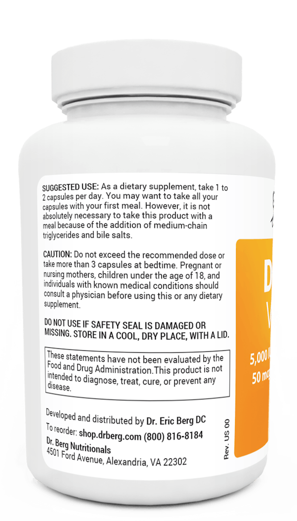 D3 & K2 Vitamin (5,000 IU) - 60 capsules | Dr. Berg